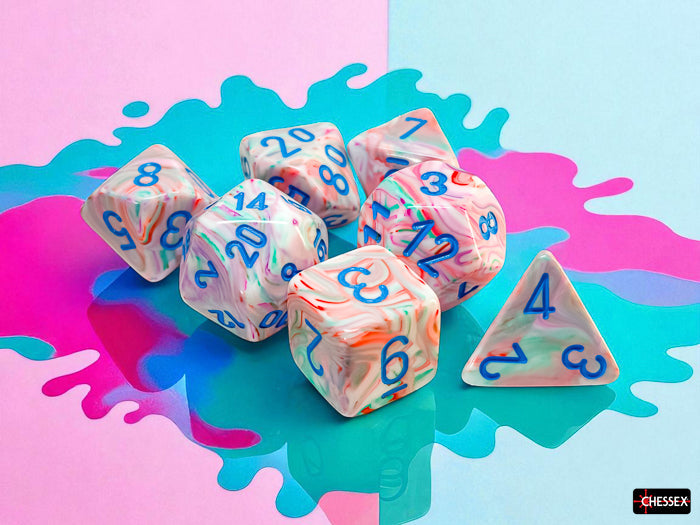 Chessex Festive Mega-hedral Pop Art/blue 7-Die Set CHX 22544