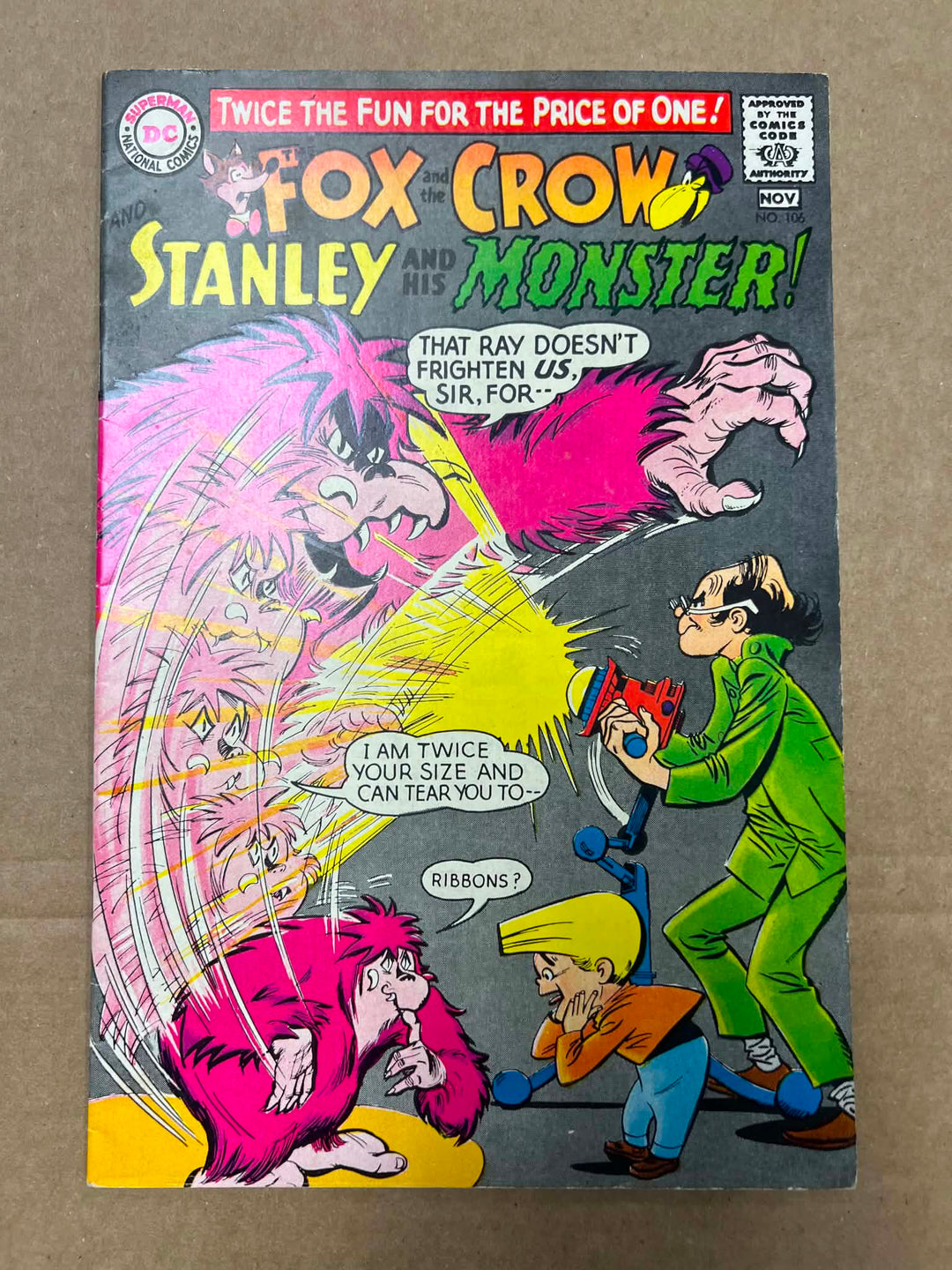 DC Comics Fox and the Crow Stanley and His Monster Comic 1968 #106