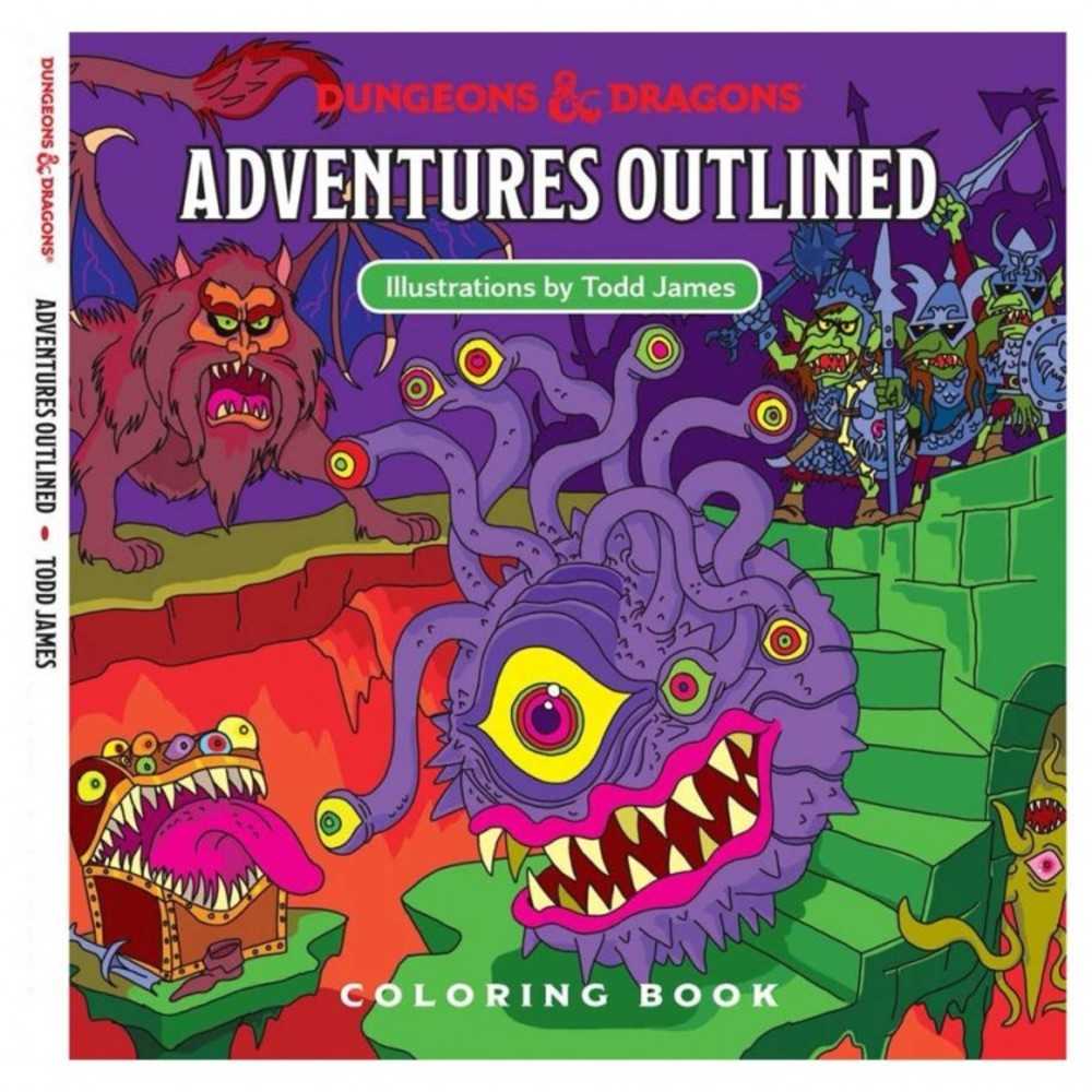 D&D 5e:Adventures Outlined Coloring Book