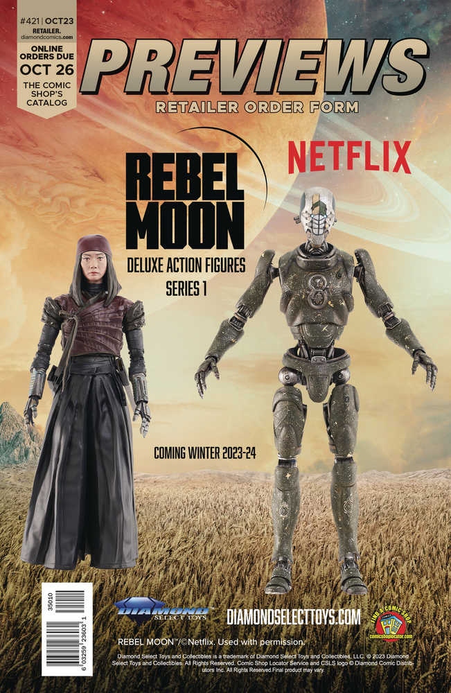 Previews #421 Oct 2023 Retailer Order Form Extras