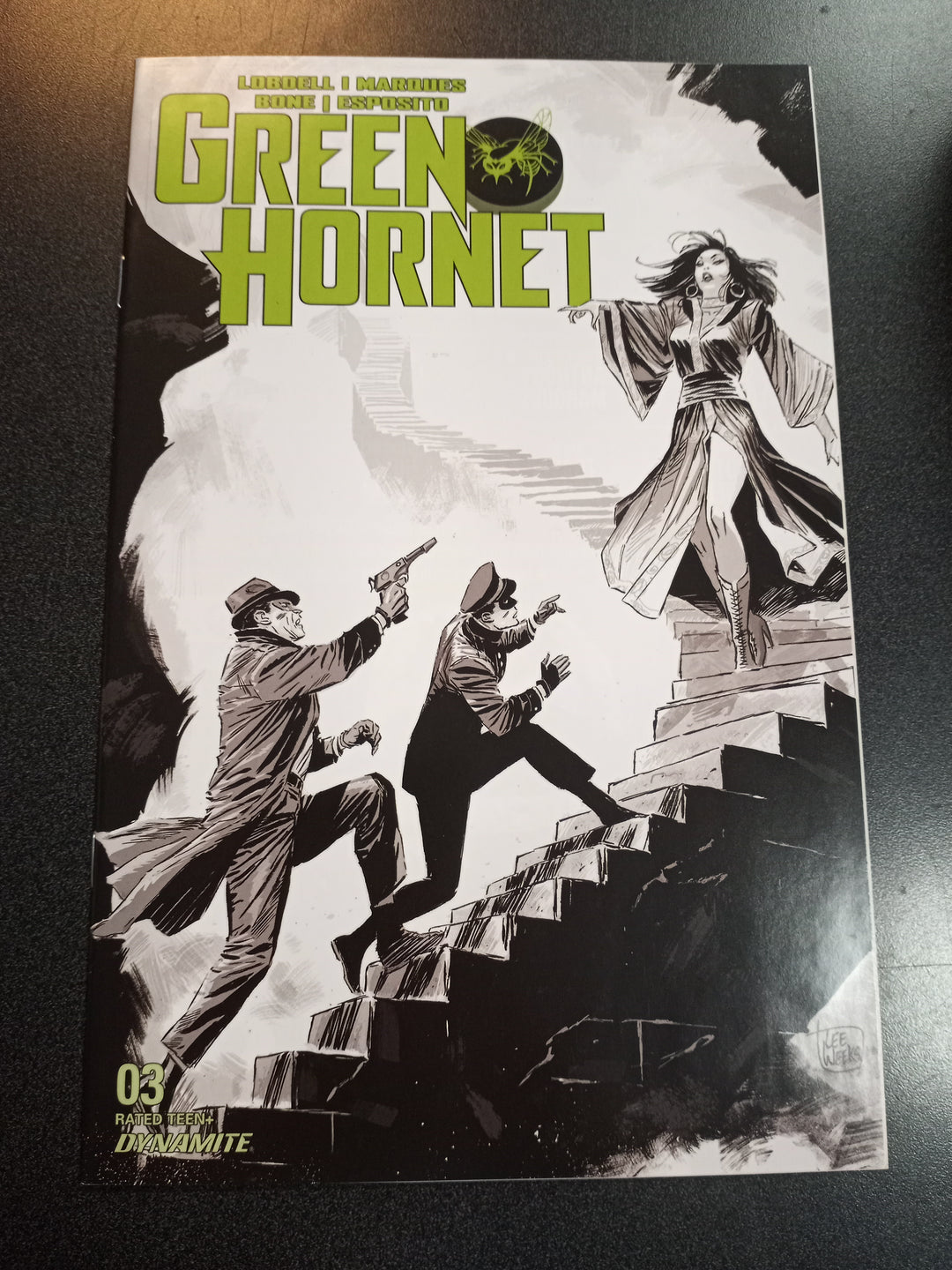 Green Hornet #3 1:20 Lee Weeks B&W Variant