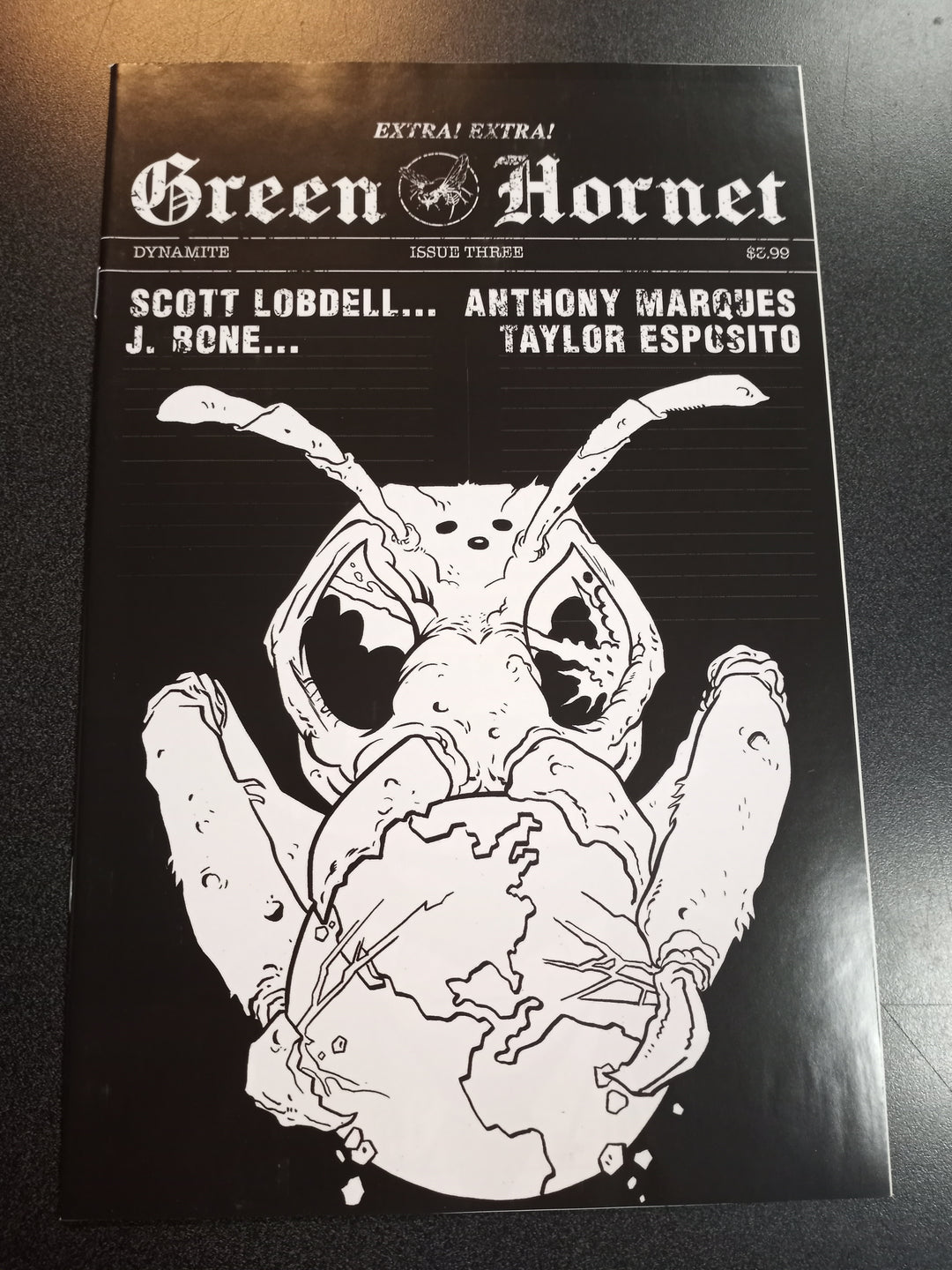 Green Hornet #3 1:10 Anthony Marques B&W Variant