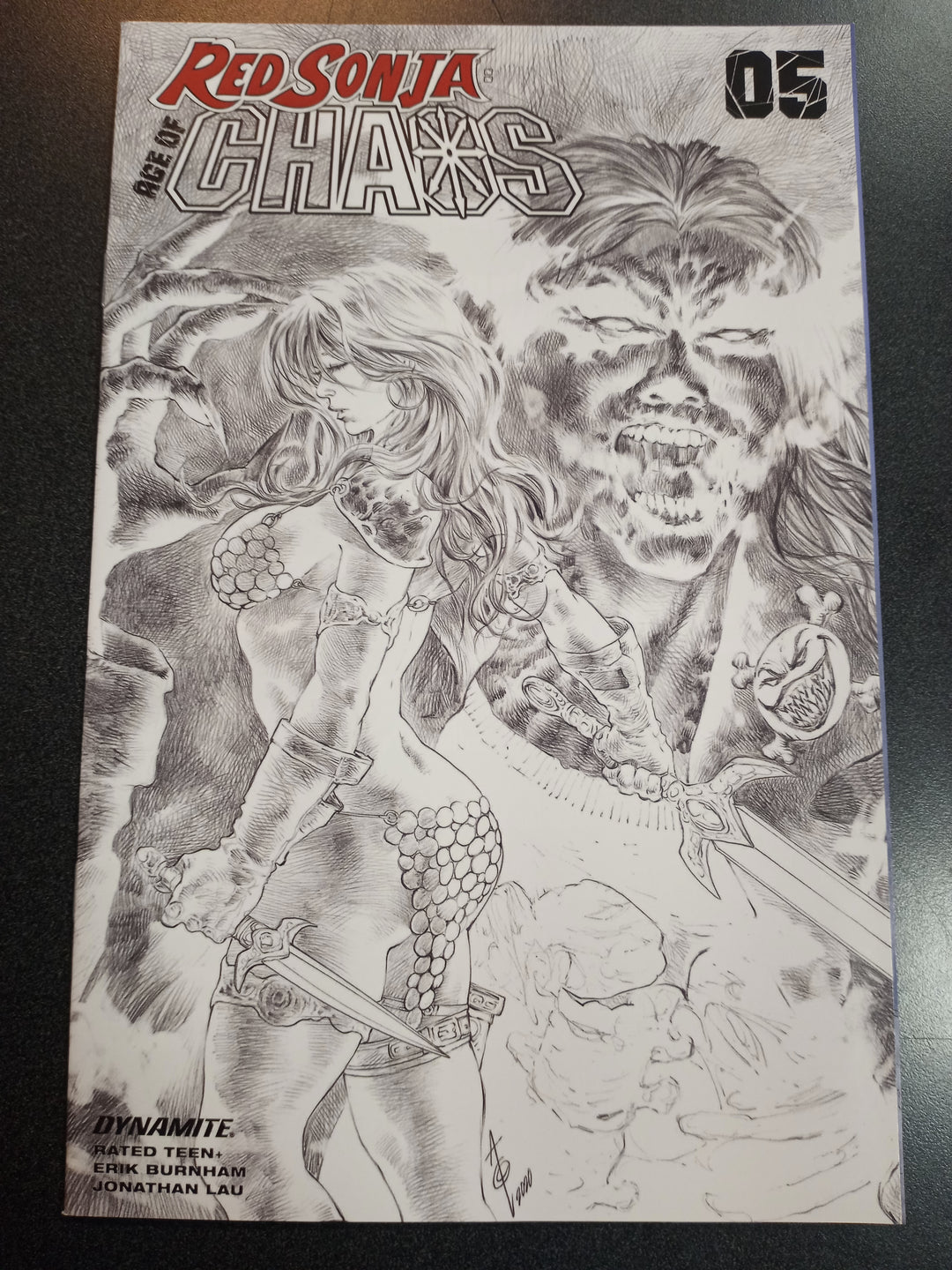 Red Sonja Age of Chaos #5 1:25 Quah B&W Variant