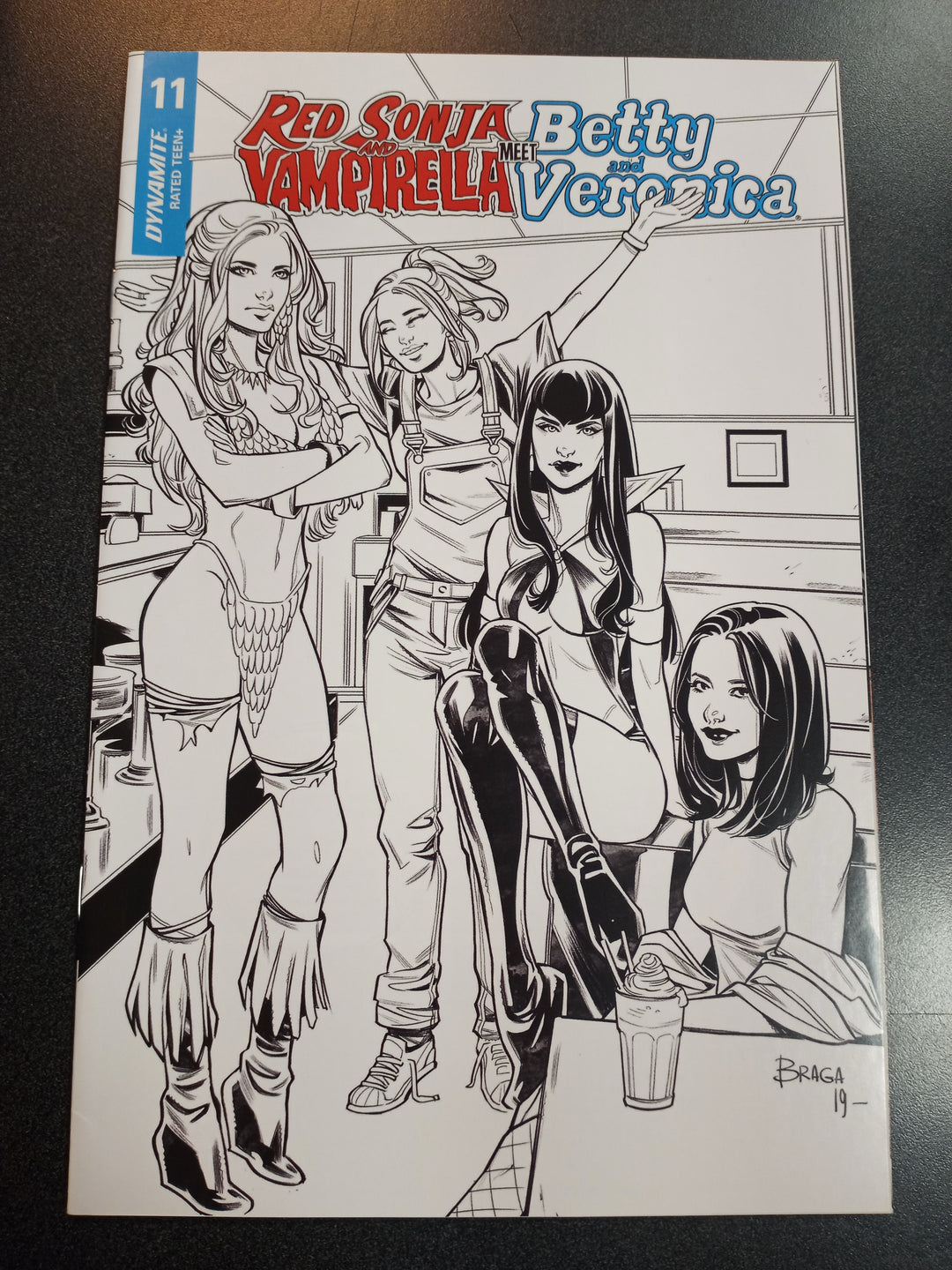Red Sonja Vampirella Betty & Veronica #11 1:20 Braga B&W Variant
