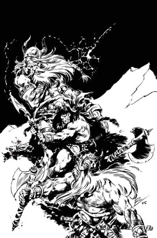 Conan The Barbarian #25 Cover I Inc 1:5 Roberto De La Torre Black & White Variant