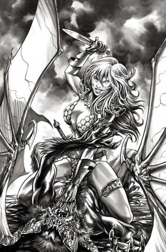 Red Sonja She Devil With A Sword #3 Cover P 1:7 Mike Rooth Black & White Full Art Variant