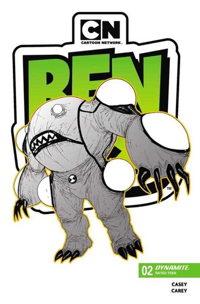 Ben 10 #2 2nd Printing Cover B 1:7 Robert Carey Black & White Variant