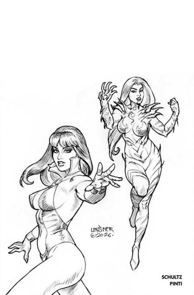 Vampirella X Witchblade Special #1 (One Shot) Cover T Inc 1:20 Joseph Michael Linsner Line Art Full Art Variant