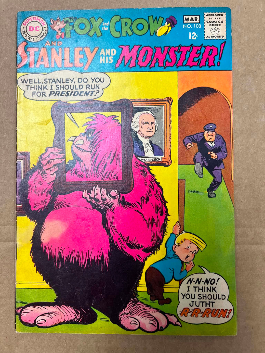 DC Comics Fox and the Crow Stanley and His Monster Comic 1968 Issue 108
