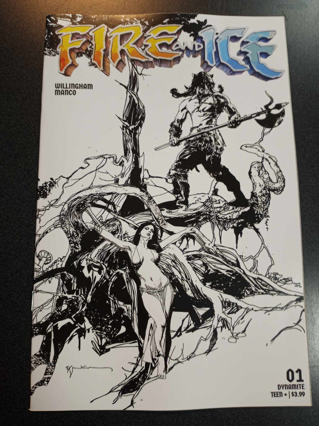 Fire And Ice #1 Cover L 20 Copy Variant Edition Sienkiewicz Line Art
