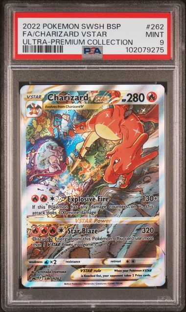 2022 POKEMON SWSH BLACK STAR PROMO #262 FA/CHARIZARD VSTAR ULTRA-PREMIUM COLLECTION PSA 9