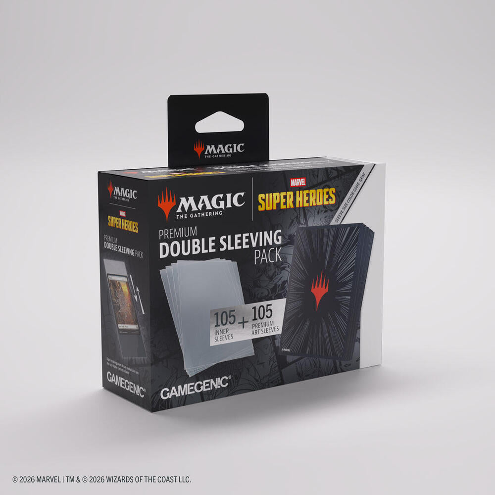 Gamegenic: Magic: The Gathering | Marvel Super Heroes Premium Double Sleeving Pack 100 - Comic Burst Black
