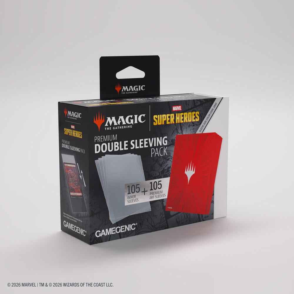 Gamegenic: MTG | Marvel Super Heroes Premium Double Sleeving Pack 100 - Comic Burst Red