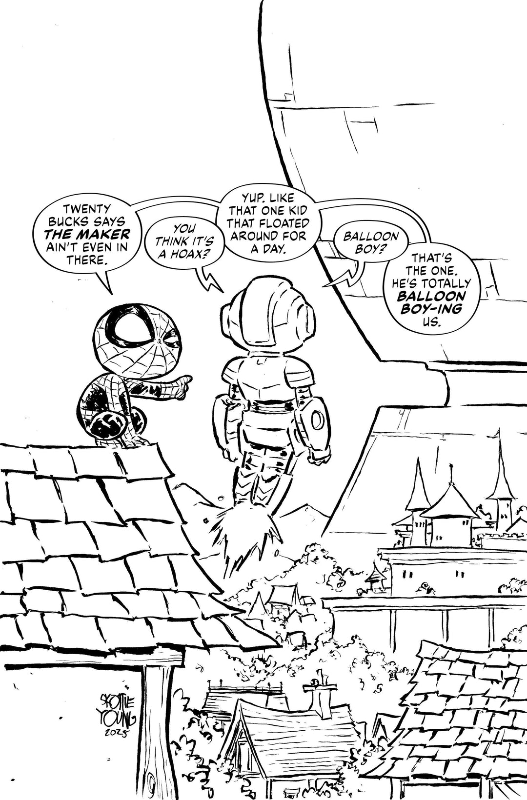 Ultimate Endgame #1 Skottie Young Black And White Full Art Variant (PRESALE 12/31)