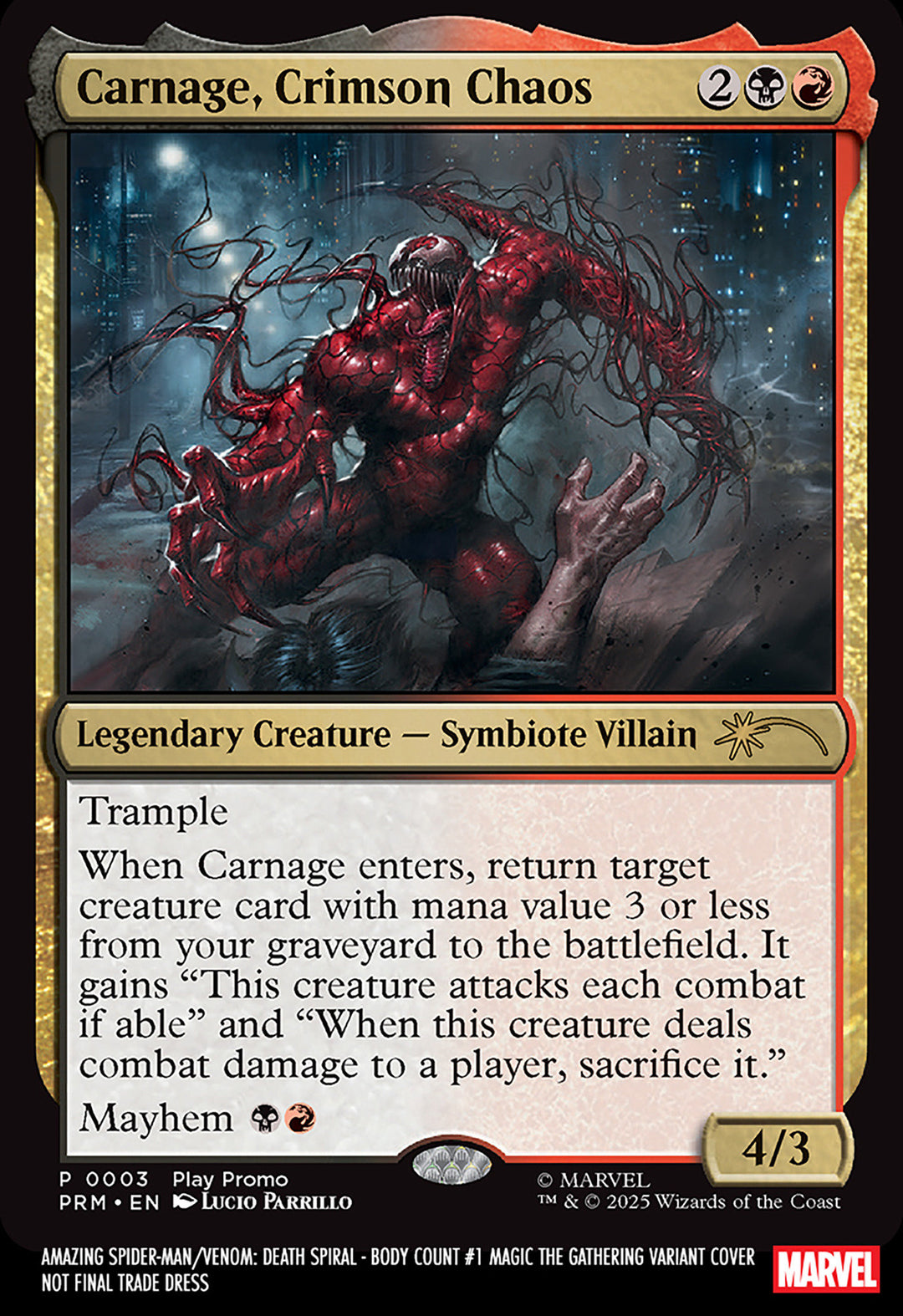 Amazing Spider-Man/Venom: Death Spiral   Body Count #1 Lucio Parrillo Magic: The Gathering Variant [Ds]