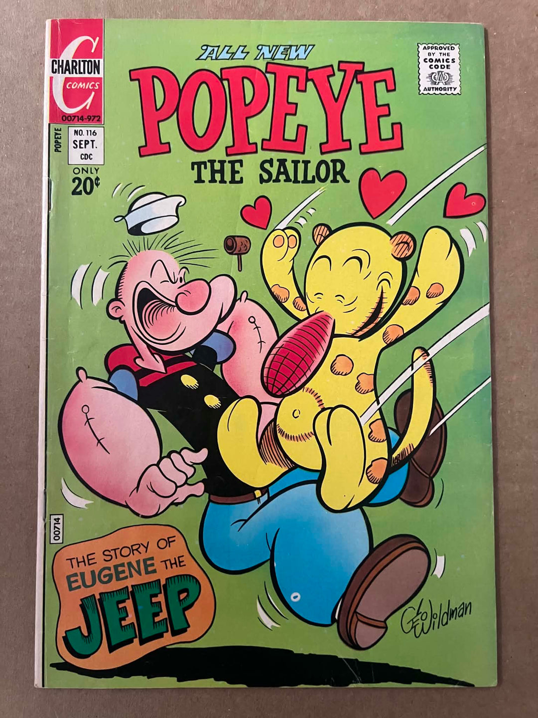 Charlton Comics Popeye the Sailor #116 1972