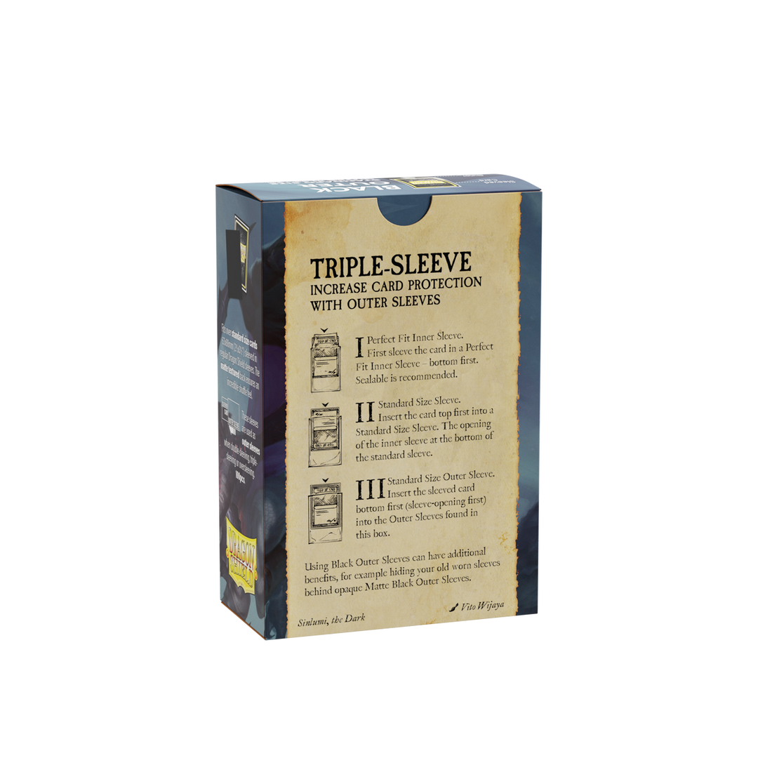 Dragon Shield - Black - Matte Outer Sleeves - Standard (100 Sleeves)