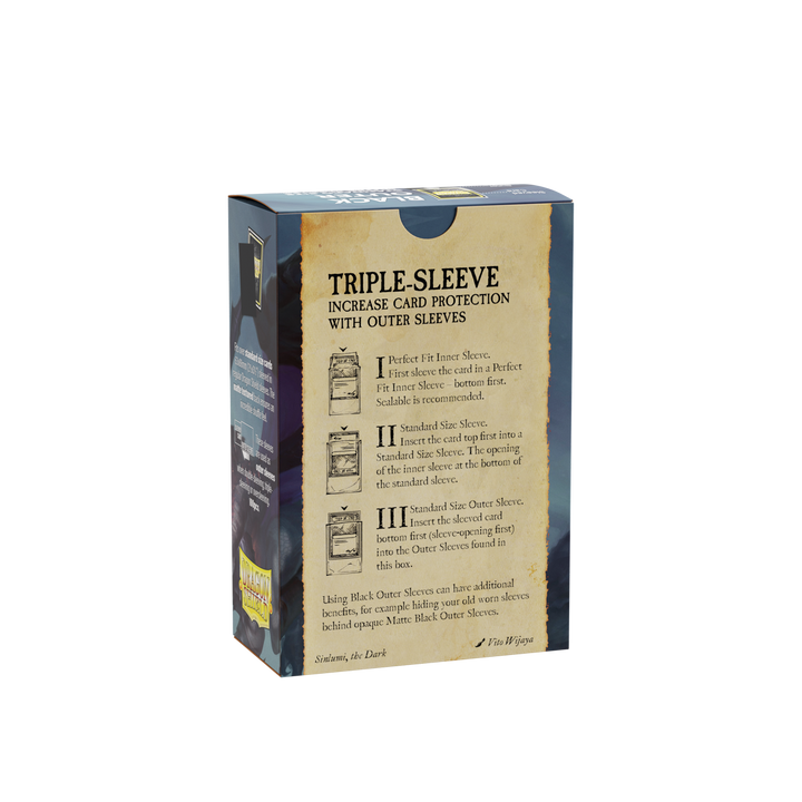 Dragon Shield - Black - Matte Outer Sleeves - Standard (100 Sleeves)