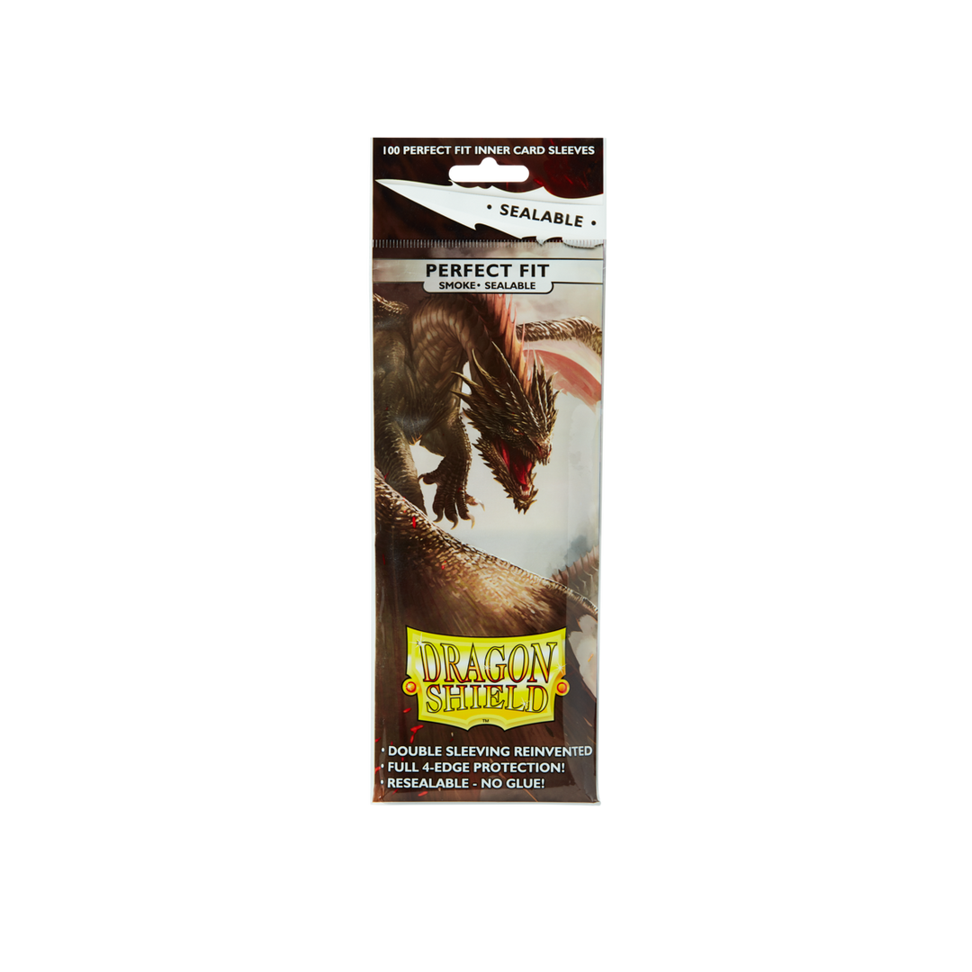 Dragon Shield - Smoke - Sealable Perfect Fit Sleeves - Standard (100 Sleeves)