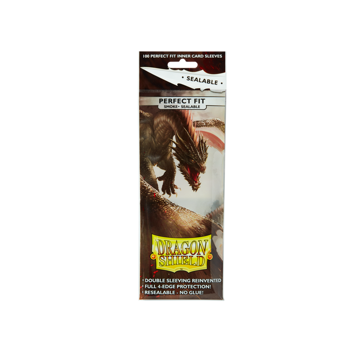 Dragon Shield - Smoke - Sealable Perfect Fit Sleeves - Standard (100 Sleeves)