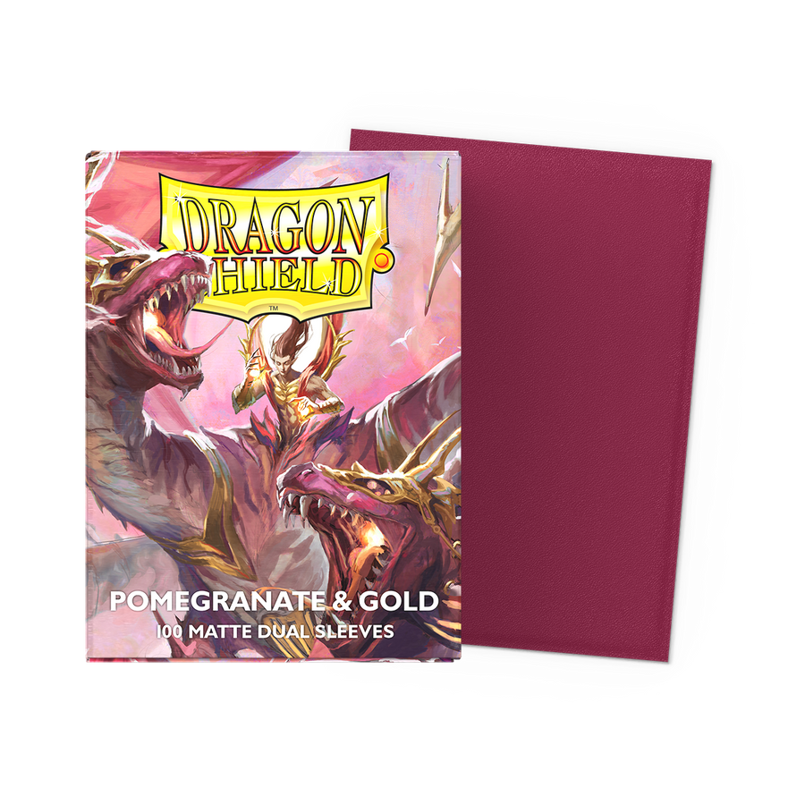 Dragon Shield - Pomegranate & Gold - Matte Dual Sleeves - Standard (100 Sleeves)