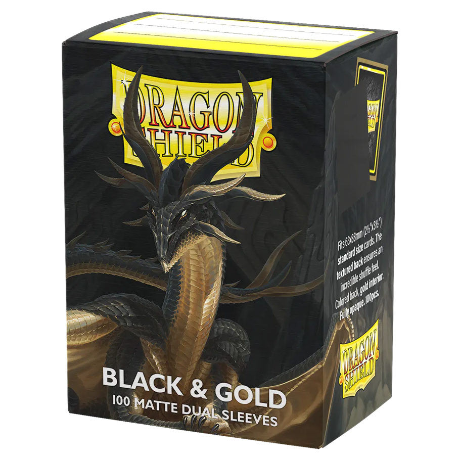 Dragon Shield: Standard 100ct Sleeves - Black & Gold (Dual Matte)