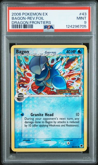 2006 POKEMON EX DRAGON FRONTIERS #43 BAGON-REV.FOIL DRAGON FRONTIERS PSA 9