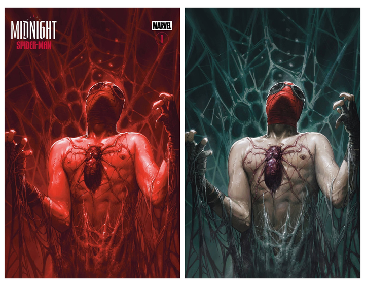 Midnight Spider-Man #1 Davide Paratore combo set - trade dress and virgin covers together