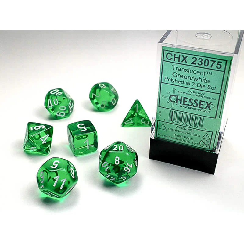 chx23075 Green Translucent Dice