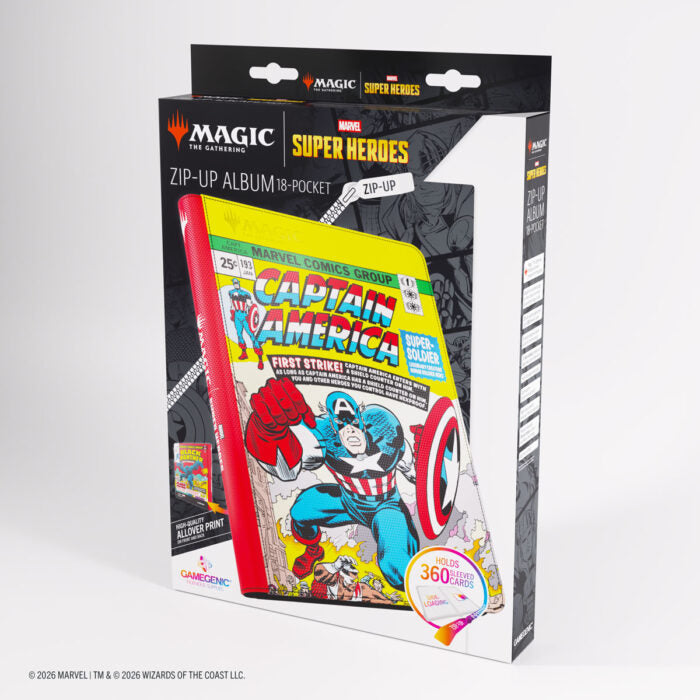Gamegenic: Magic: The Gathering | Marvel Super Heroes Zip-Up Album 18-Pocket - Captain America/Black Panther