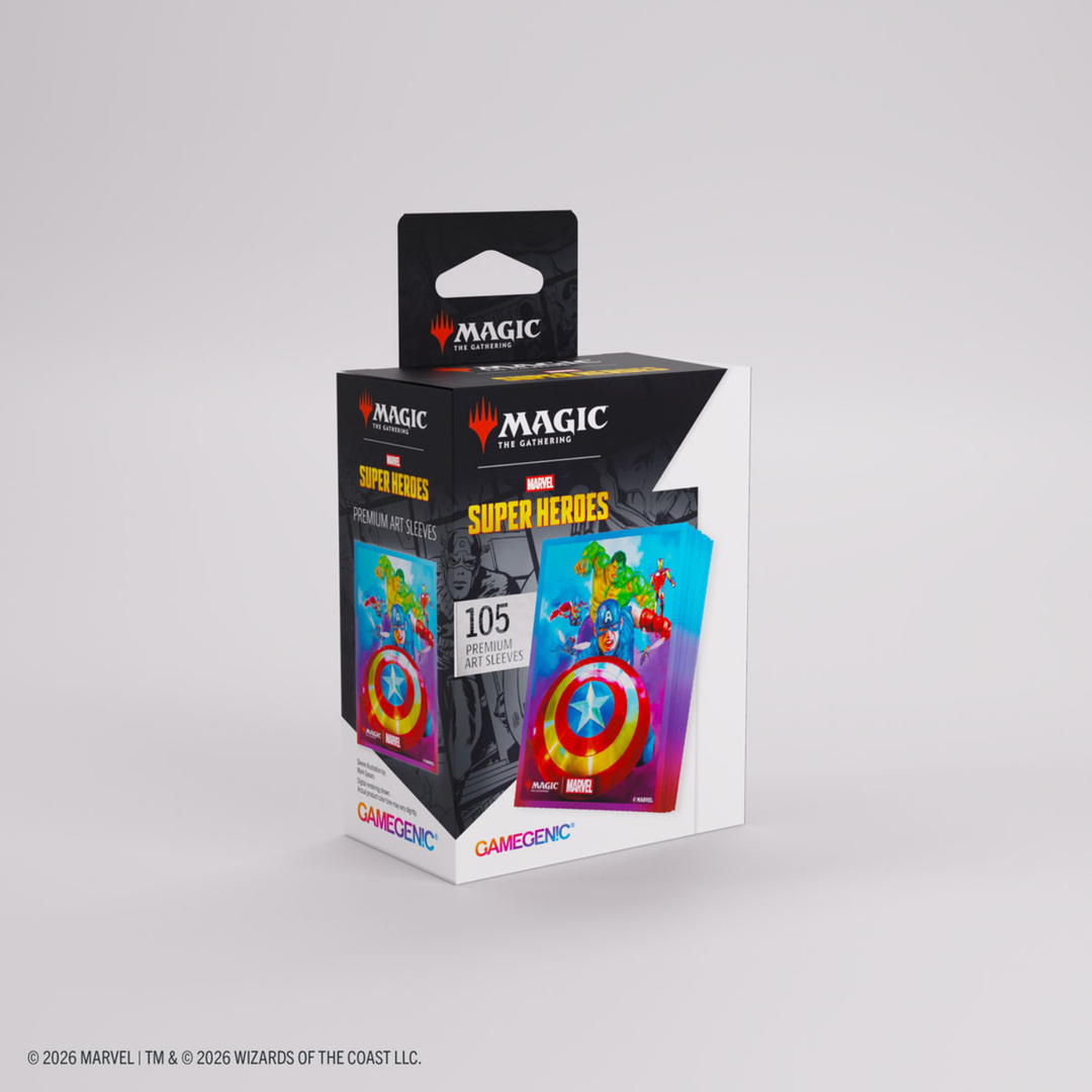 Magic: The Gathering Marvel Superheroes Premium Art Sleeves - Captain America, Team Leader - GameGenic Card Sleeves