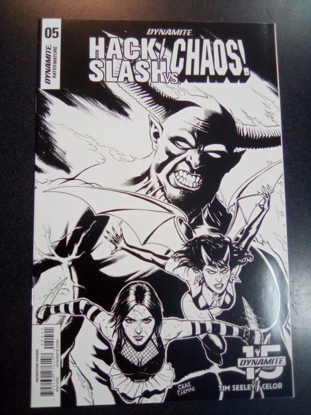 Hack Slash vs Chaos #5 1:10 Craig Cermak B&W Variant