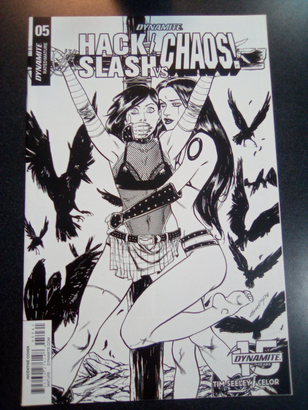 Hack Slash vs Chaos #5 1:25 Tim Seeley B&W Variant