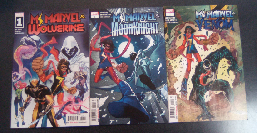 Ms. Marvel & Wolverine, Moon Knight, Venom #1 Comic Book Set