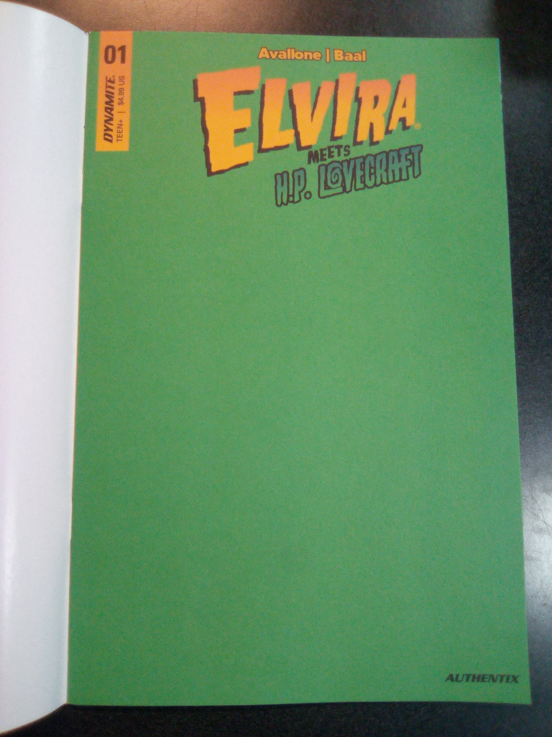 Elvira Meets Hp Lovecraft #1 Cover K Foc Green Blank Authentix