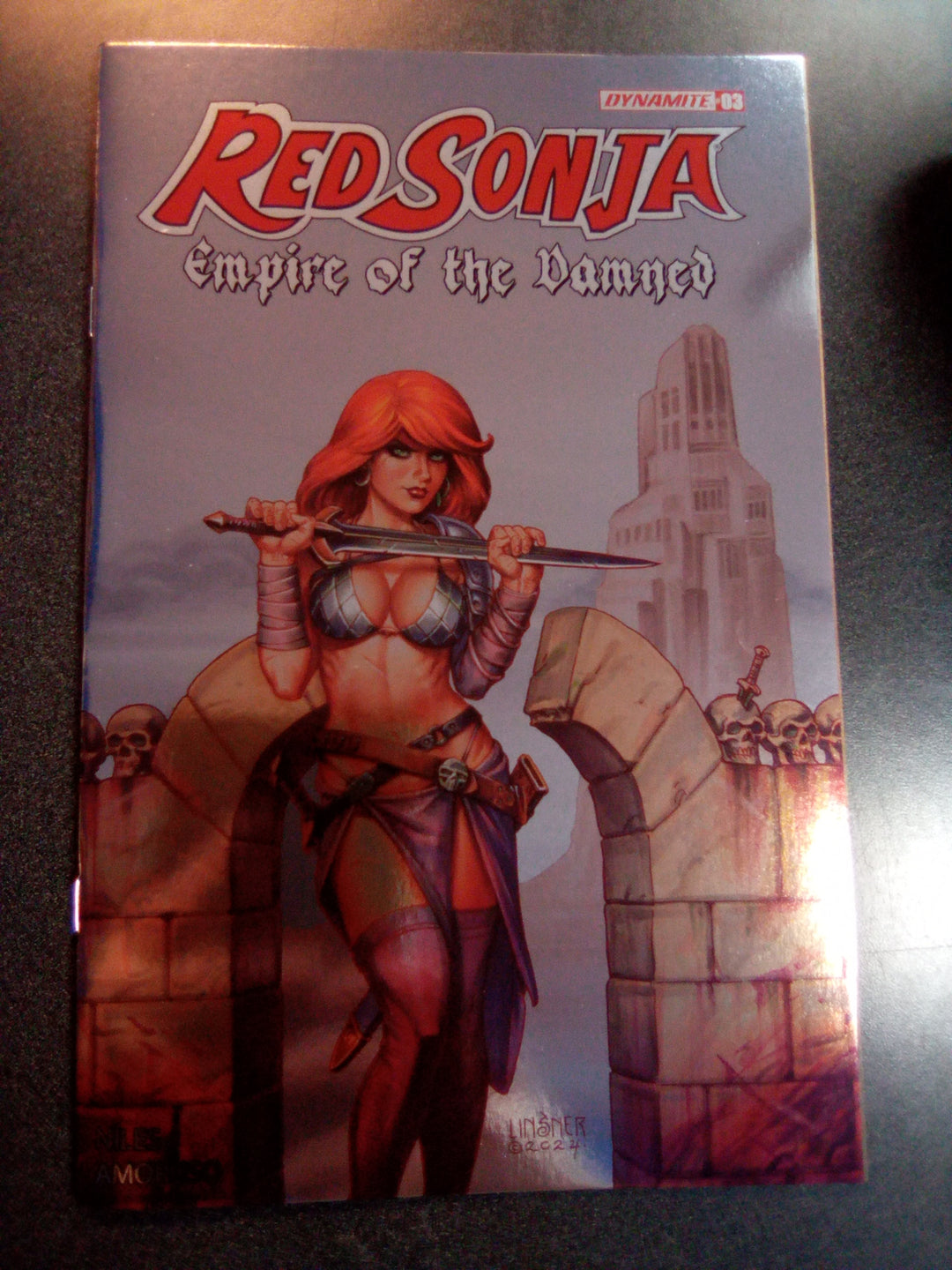 Red Sonja Empire Damned #3 Cover G 10 Copy Variant Edition Linsner Foil