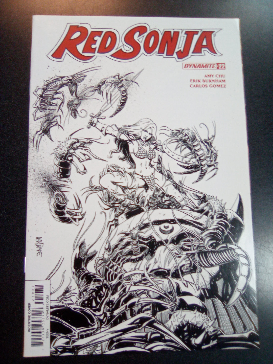Red Sonja #22 1:25 Tom Mandrake B&W Variant
