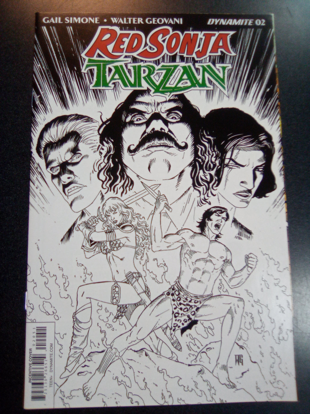 Red Sonja Tarzan #2 1:10 Walter Geovani B&W Variant