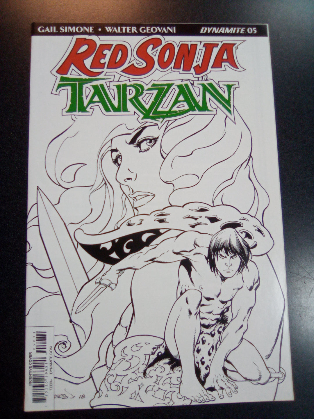 Red Sonja Tarzan #5 1:30 Aaron Lopresti B&W Variant