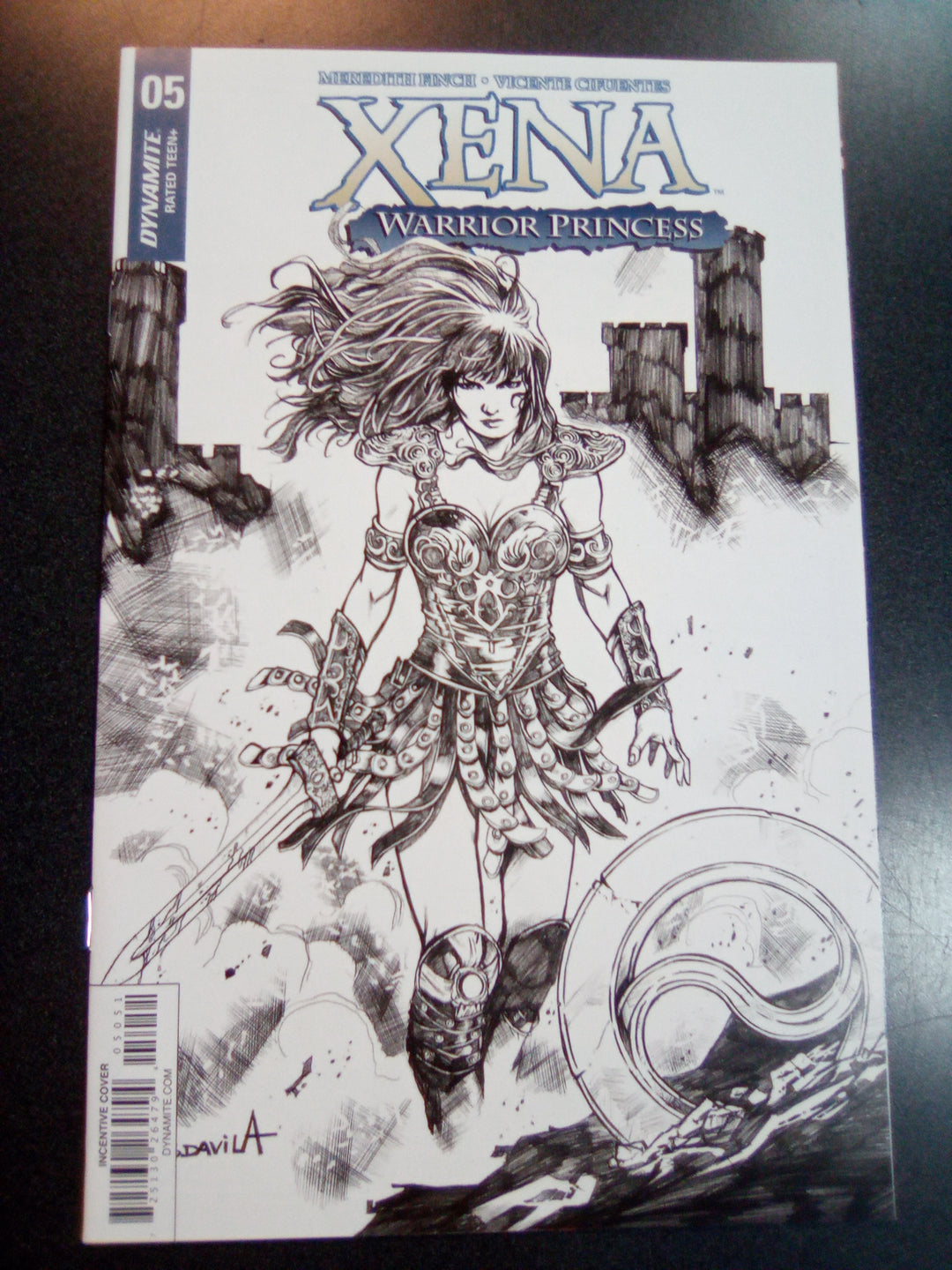 Xena #5 1:25 Sergio Davila B&W Variant