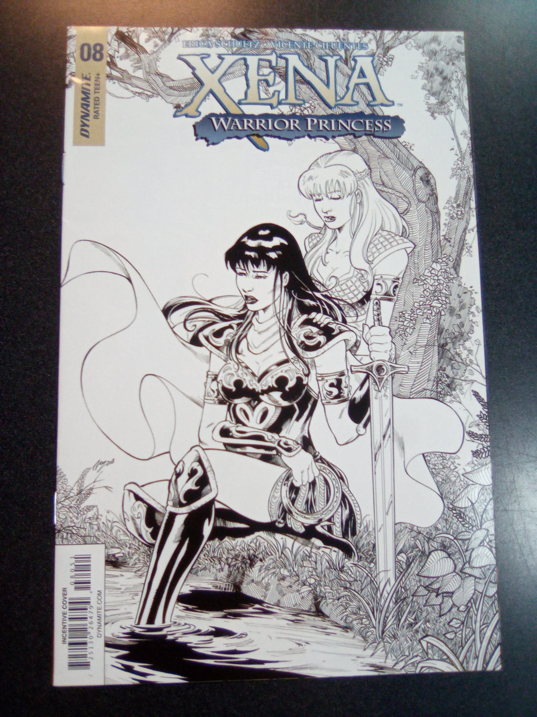 Xena #8 1:25 Vicente Cifuentes B&W Variant