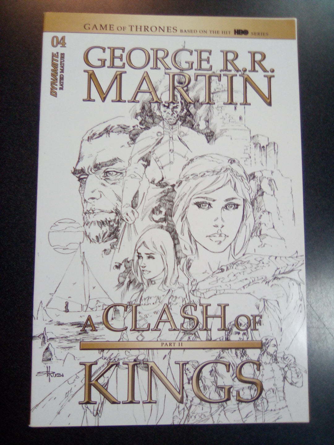 George RR Martin A Clash of Kings #4 1:20 Mel Rubi B&W Variant