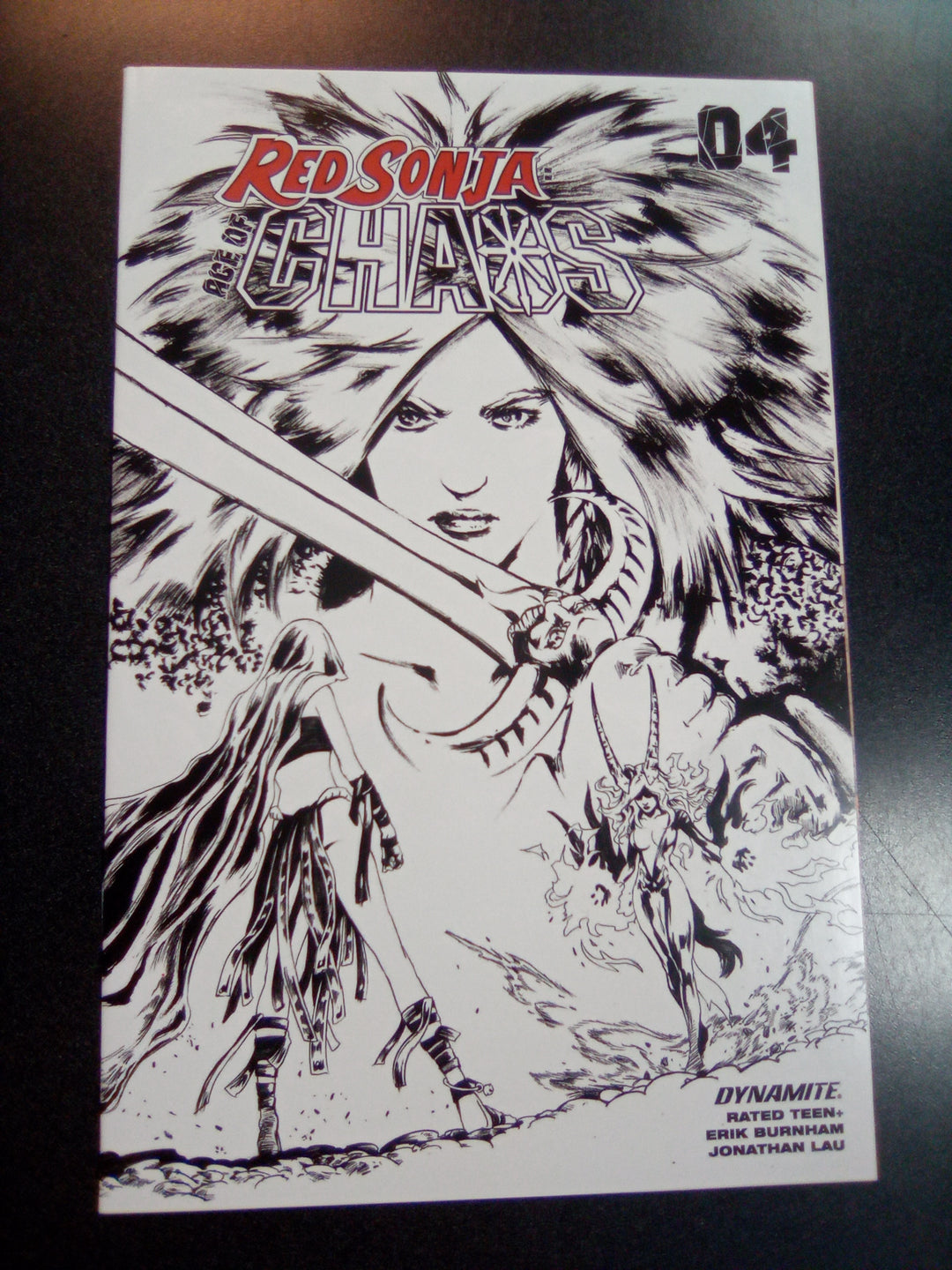 Red Sonja Age of Chaos #4 1:35 Jonathan Lau B&W Variant