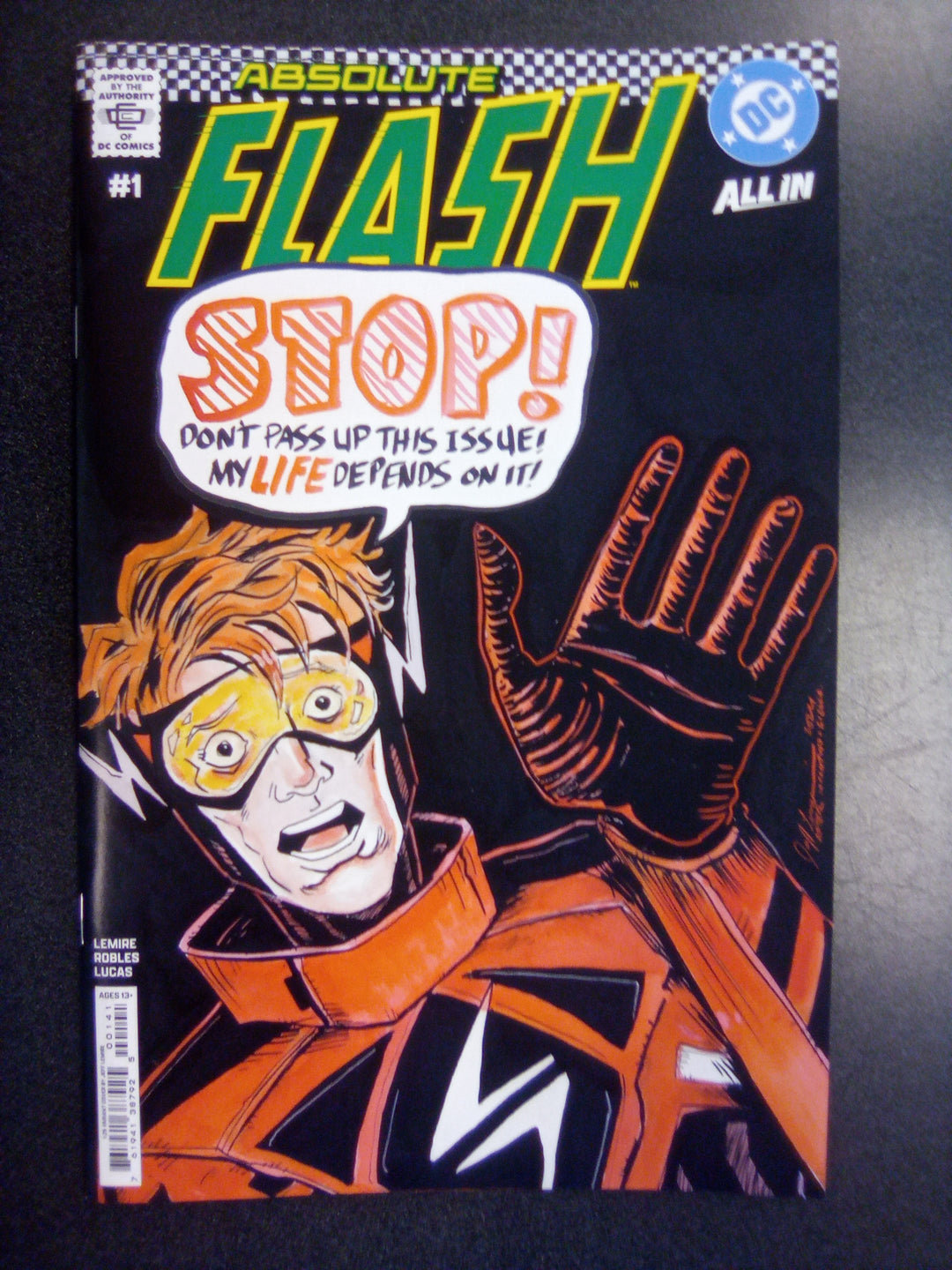 Absolute Flash #1 Cover I 1:25 Jeff Lemire Card Stock Variant