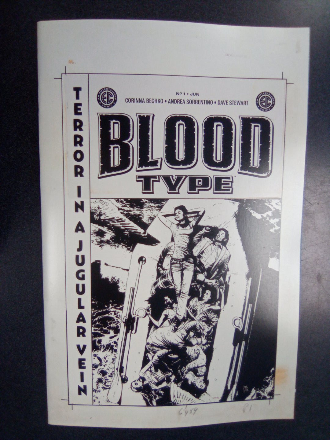 EC Blood Type #1 (Of 4) Cover E Inc 1:20 Andrea Sorrentino Black & White Artist Edition Variant