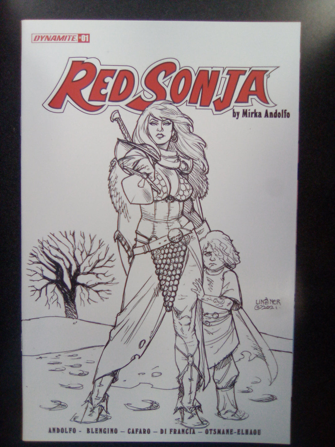 Red Sonja #1 (2021) Cover J 1:25 Linsner B&W Variant
