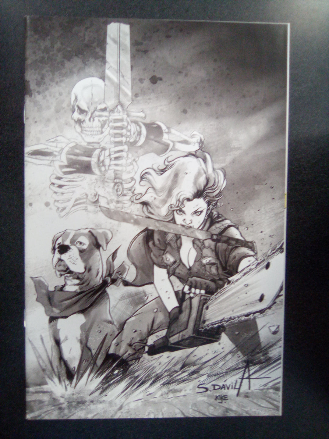 Death to the Army of Darkness #2 (2020) Sergio Davila B&W Virgin Variant