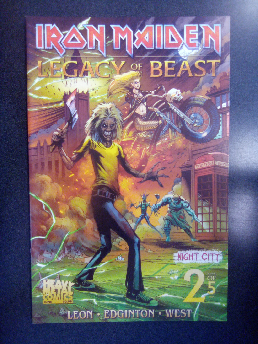 Iron Maiden Legacy of the Beast Night City #2 (2019) Cover A Richard Friend & Omar Estevez