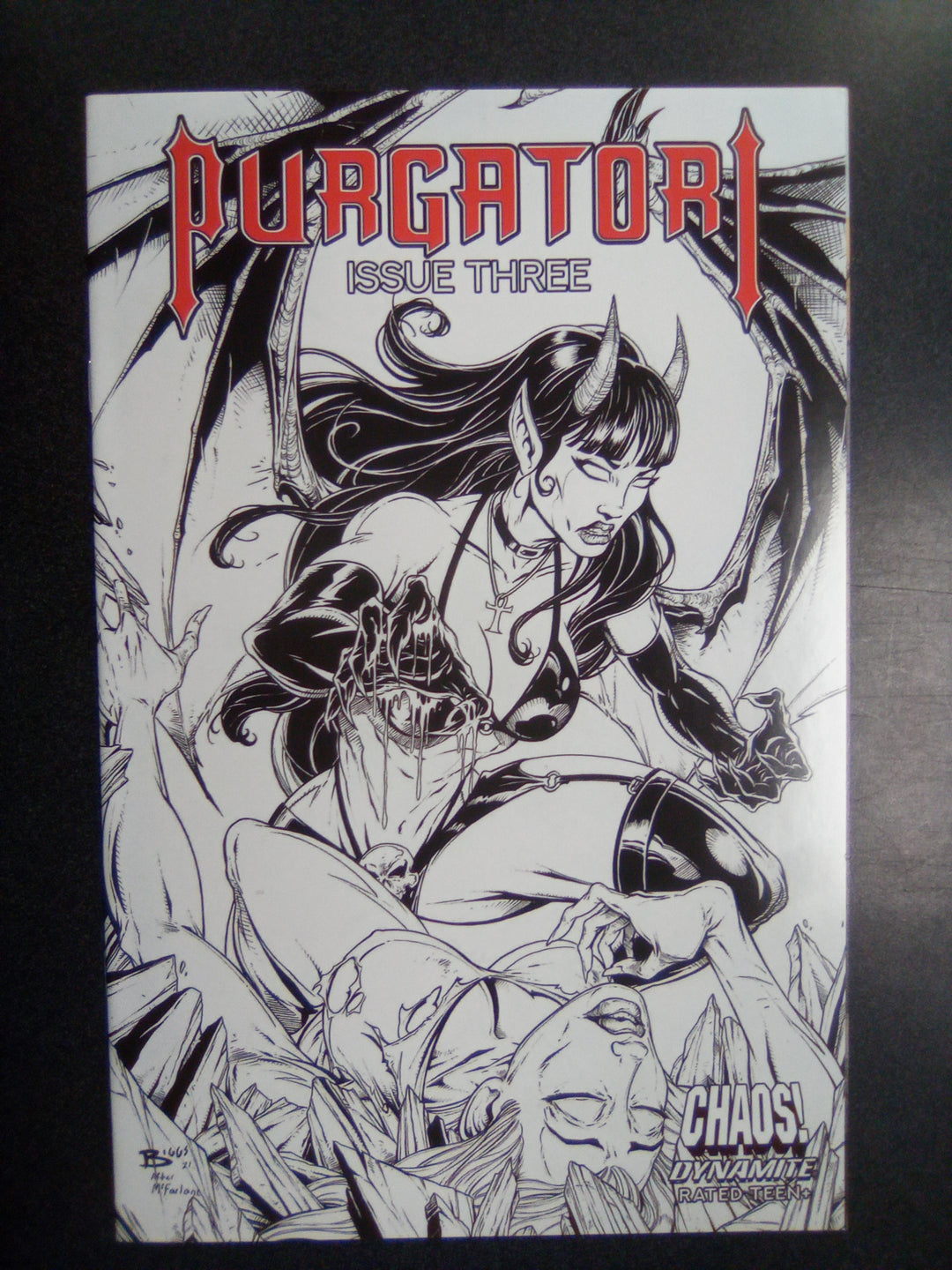 Purgatori #3 (2021) Cover N 1:11 Biggs Homage B&W Variant