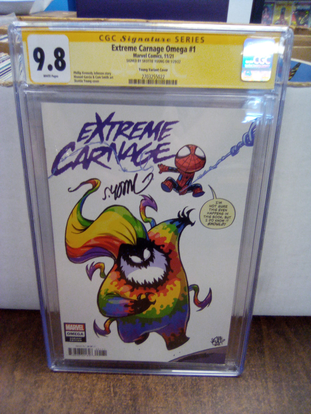 Extreme Carnage Omega #1 (2021) Skottie Young Variant CGC 9.8 Signed